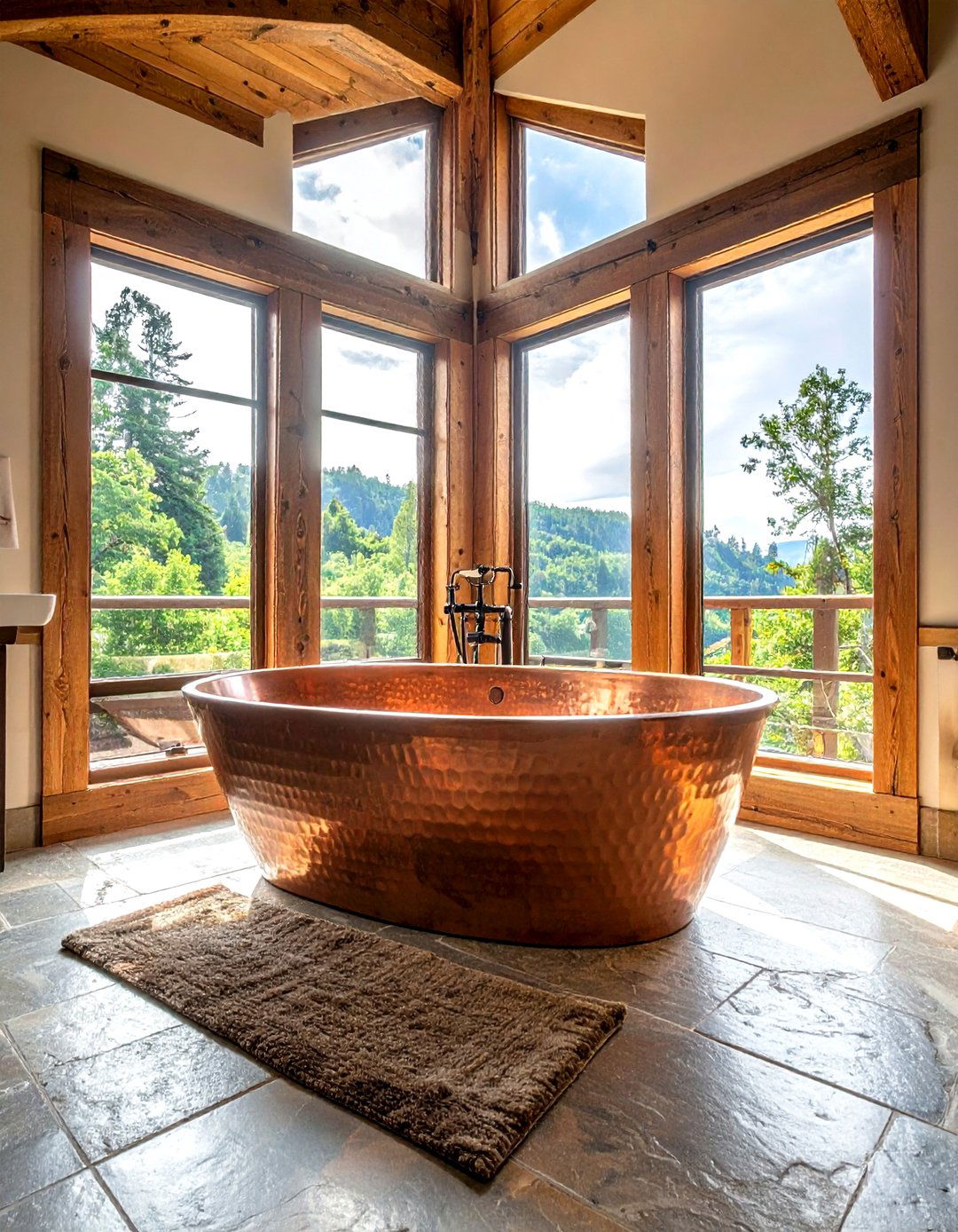 Copper Bathtub - 30 earthy bathroom ideas