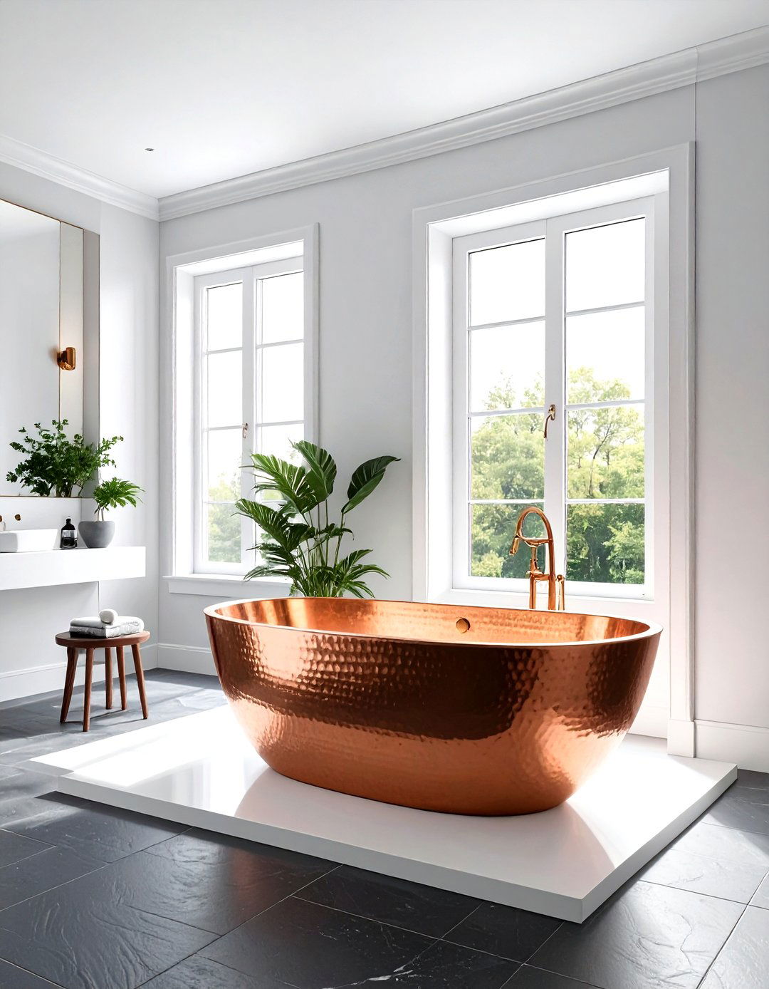 Copper Bathtub - 30 metal bathroom ideas