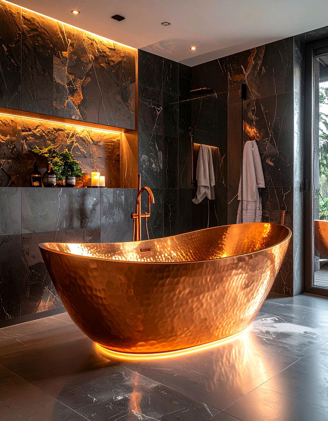 Copper Bathtub - 30 bathroom warmth ideas