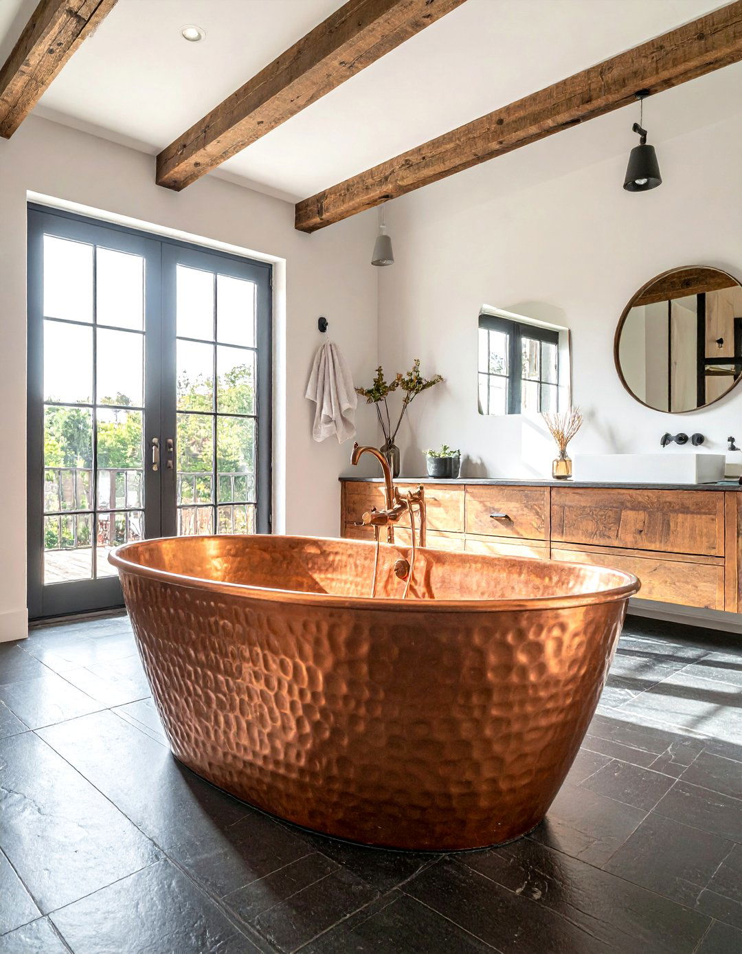 Copper Bathtub - 30 bathroom wow factor ideas