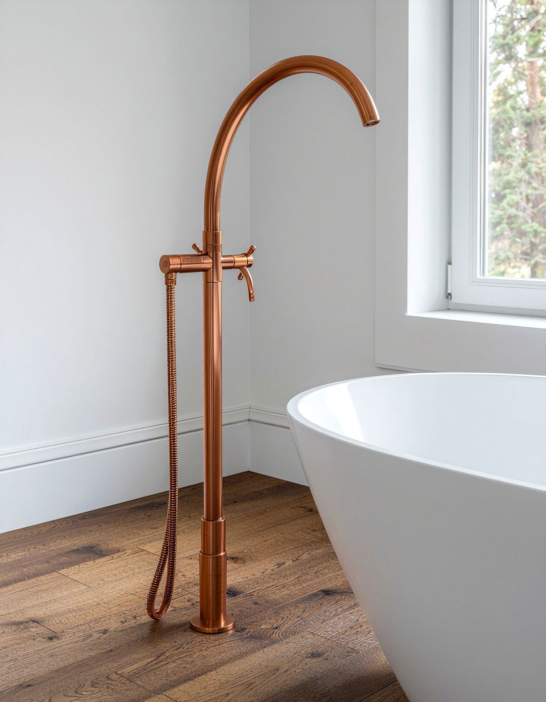 Copper Bathtub Faucet - 30 rust bathroom ideas