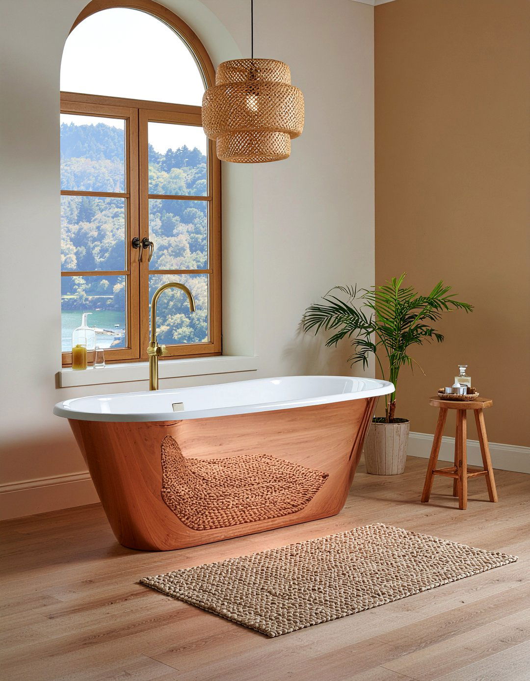 Copper Bathtub Feature - 30 bedroom ensuite ideas