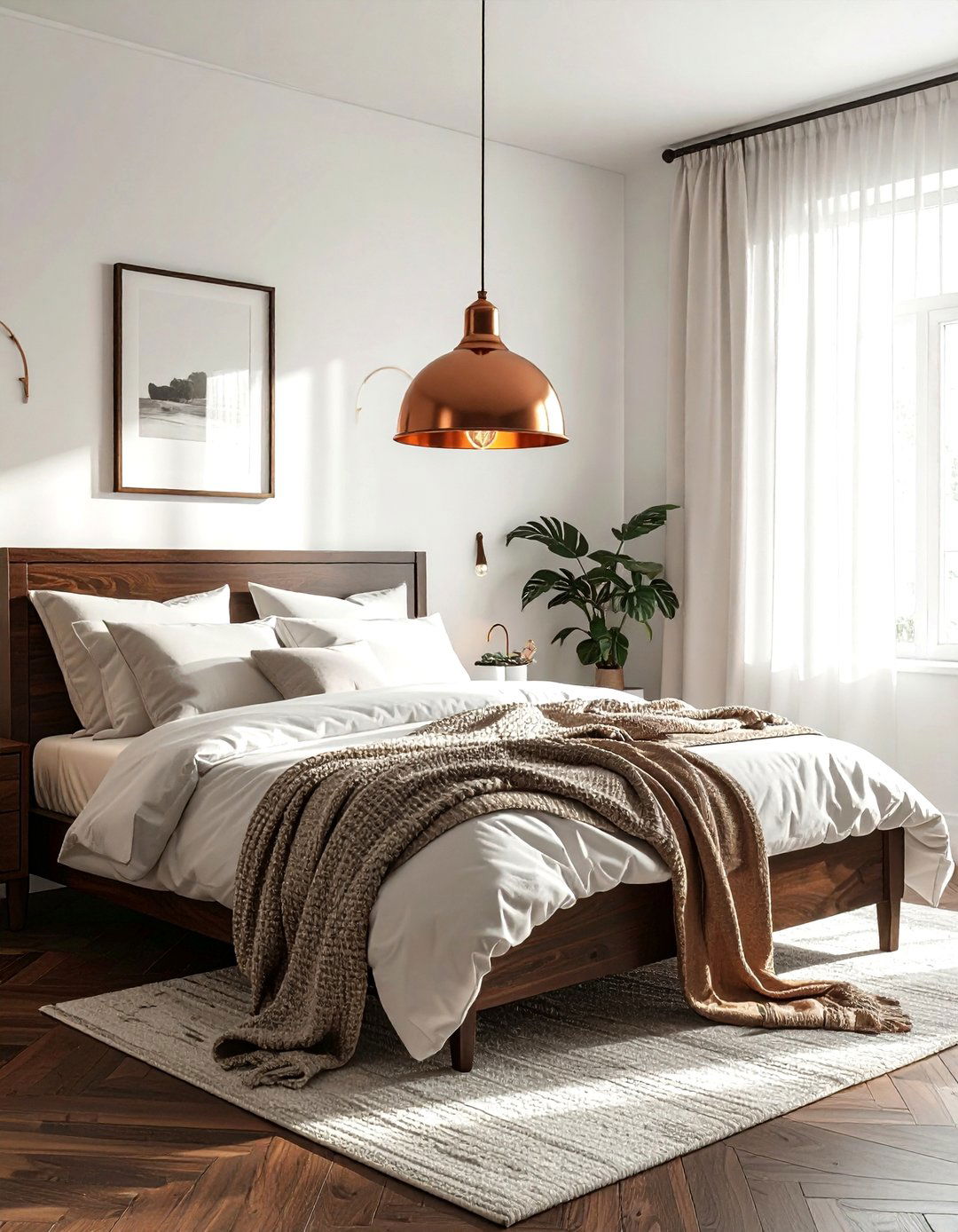 Copper Bell Light - 30 bedroom pendant lighting ideas