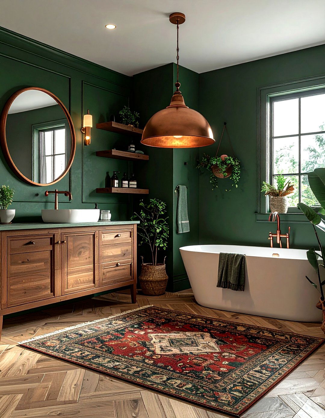 Copper Bell Pendant - 30 bathroom pendant lighting ideas