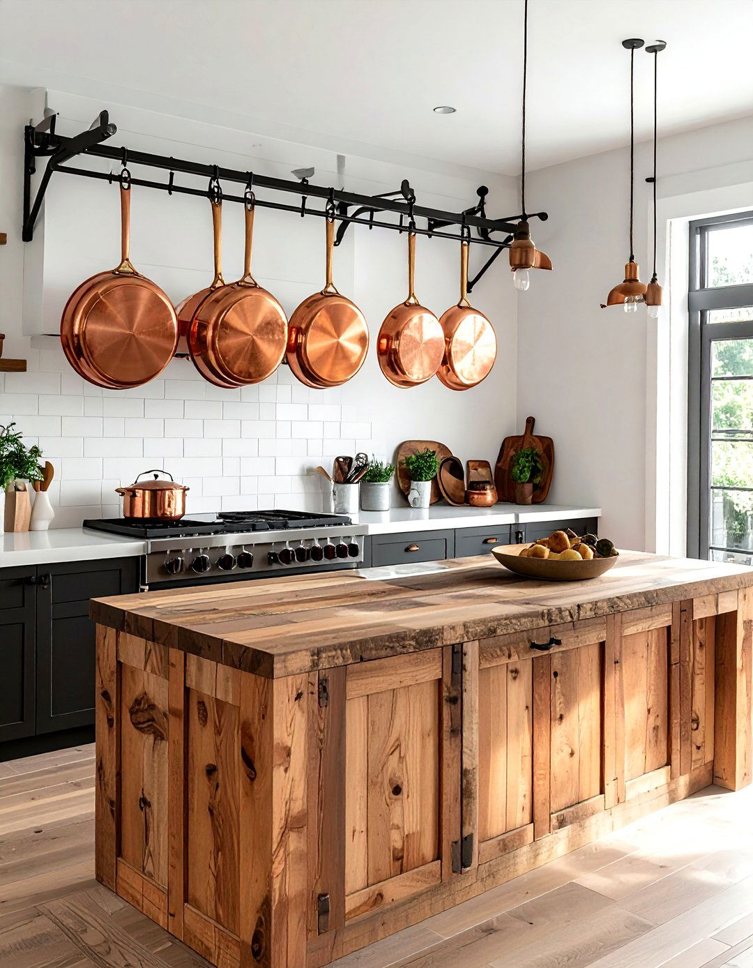 Copper Cookware Display - 30 French country decor ideas