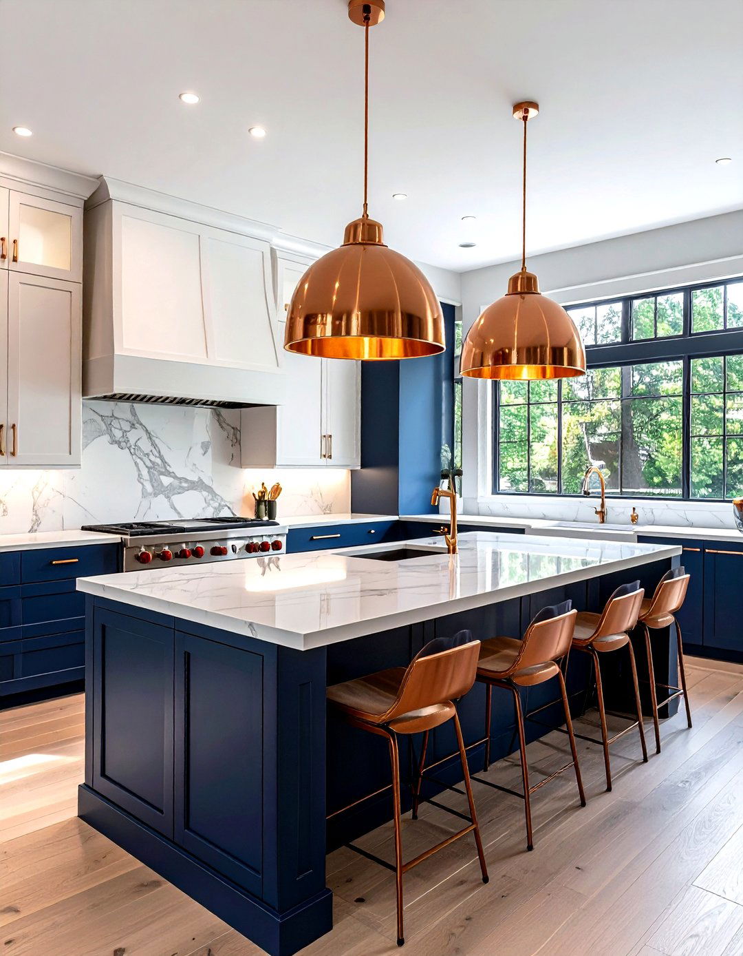 Copper Dome Lighting - 30 kitchen island lighting ideas