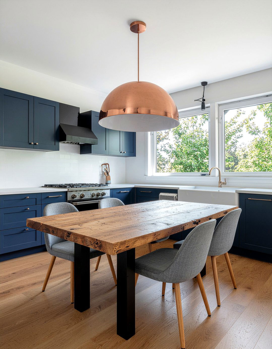 Copper Dome Pendant - 30 modern chandelier dining room ideas