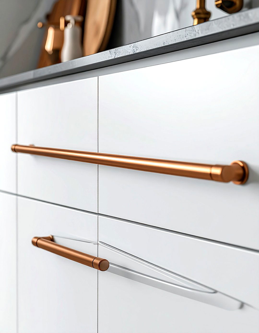 Copper Drawer Pulls - 30 copper accent kitchen ideas