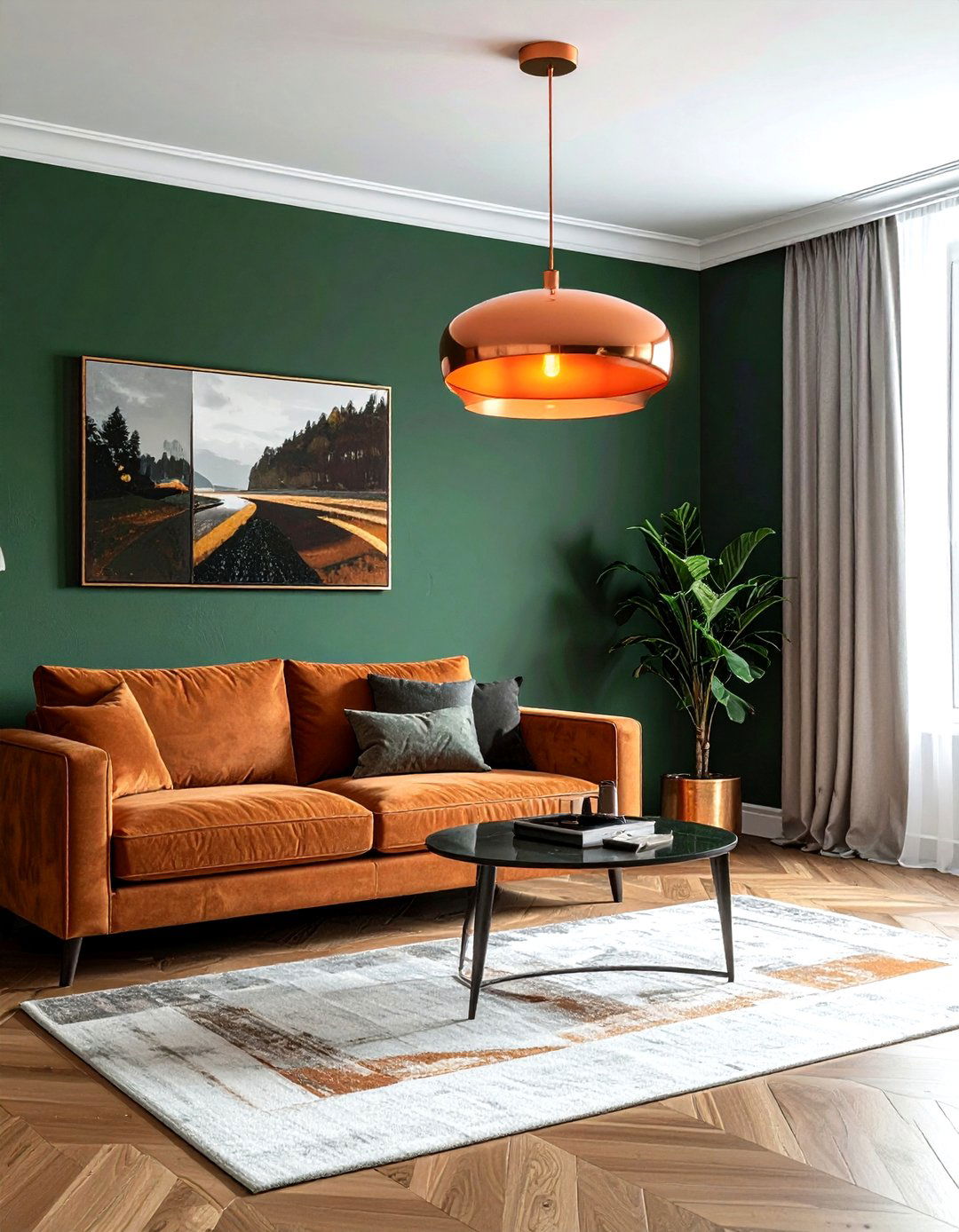 Copper Finish Light - 30 semi-flush dining room light ideas