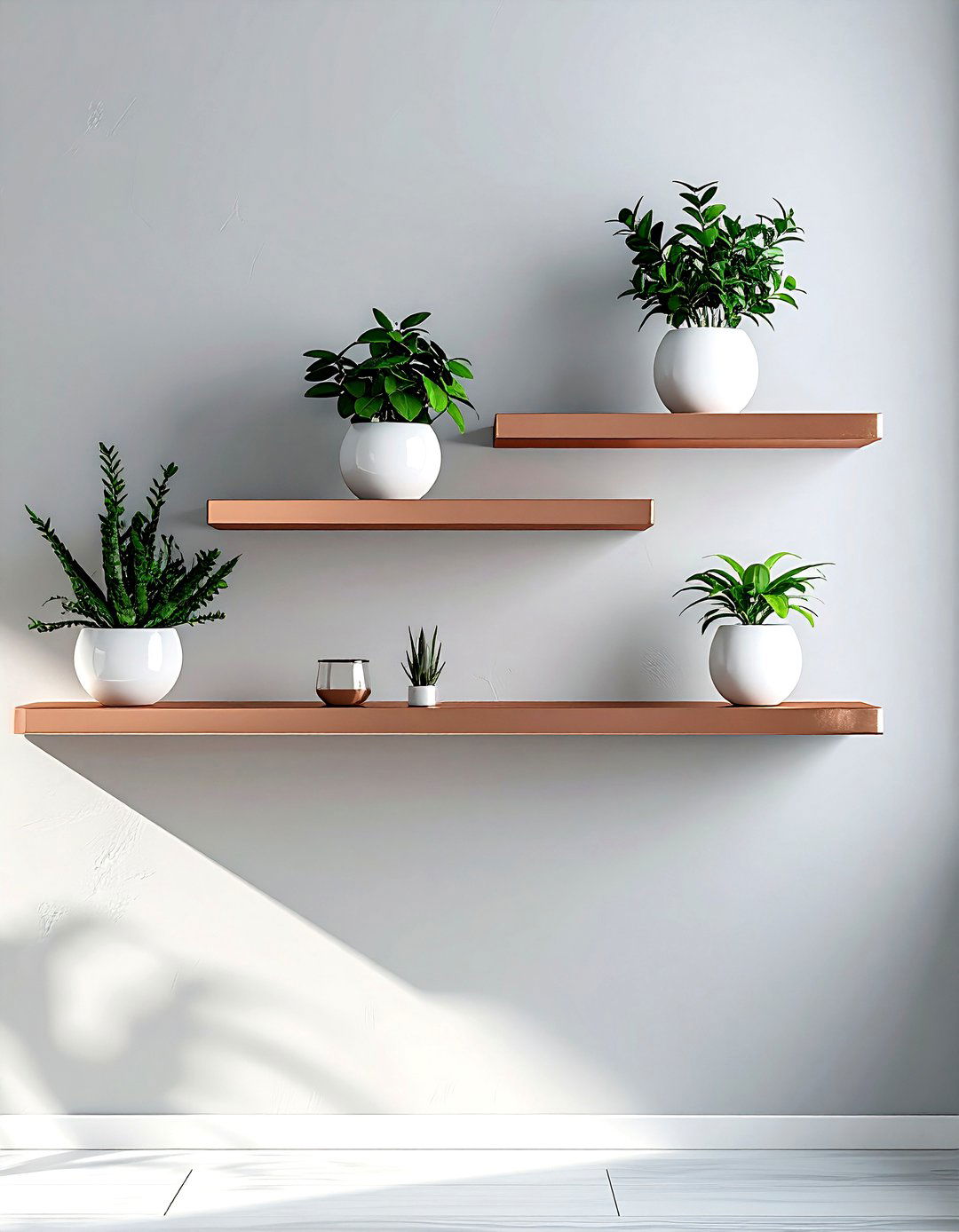 Copper Floating Shelves - 30 copper accent ideas