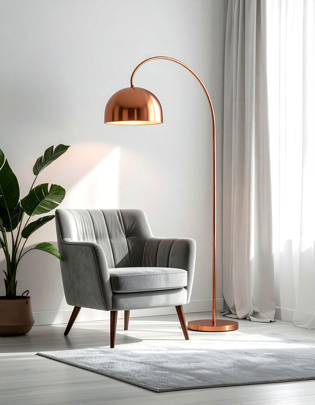 Copper Floor Lamp - 30 copper accent ideas