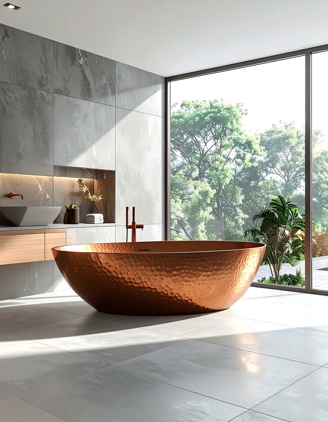 Copper Freestanding Bathtub - 30 copper accent ideas
