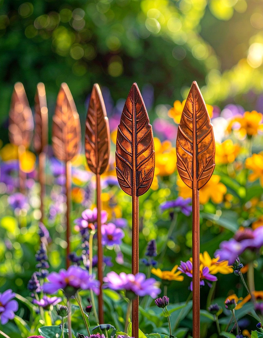 Copper Garden Stakes - 30 copper accent ideas