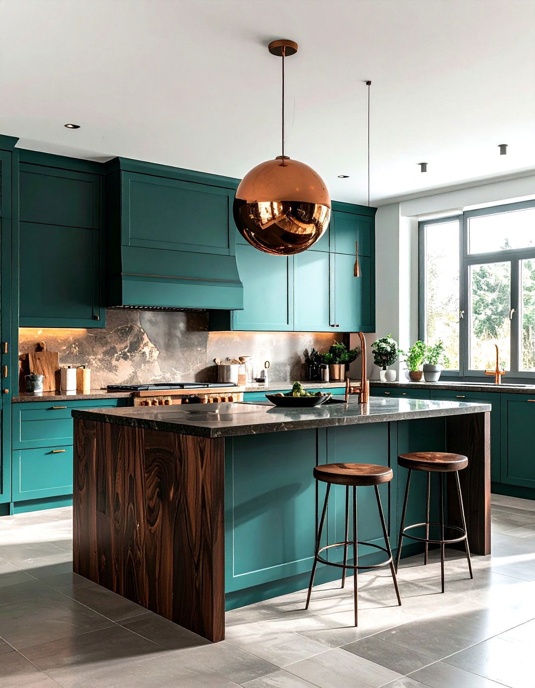 Copper Globe Kitchen Light - 30 globe pendant kitchen ideas