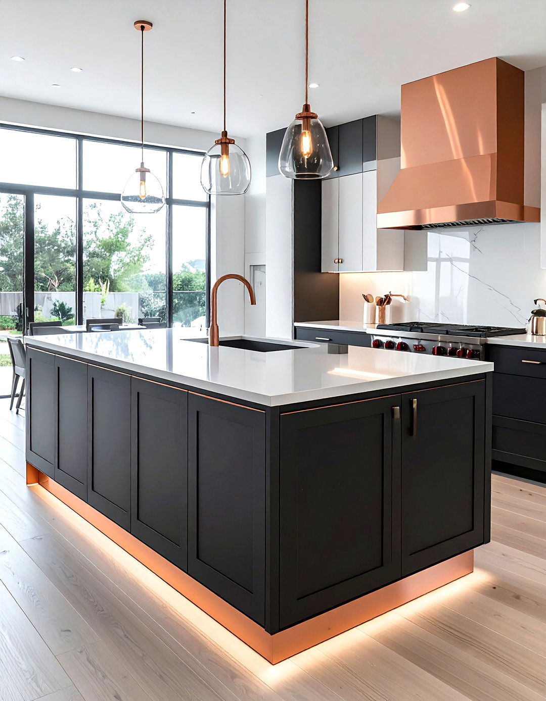 Copper Island Trim - 30 copper accent kitchen ideas
