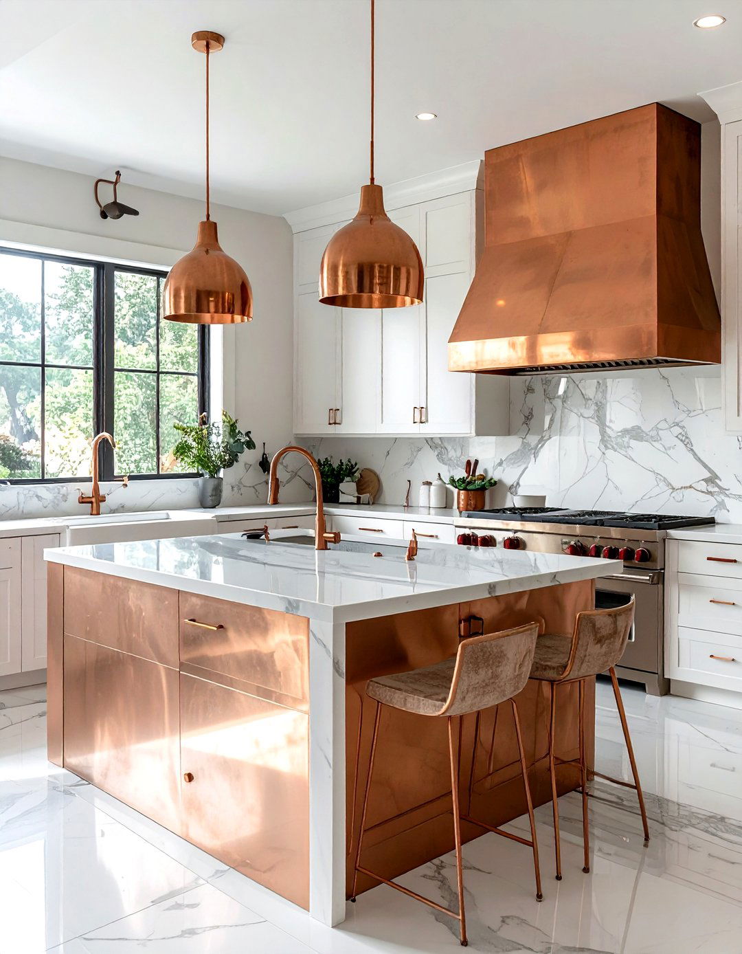 Copper Kitchen Accents - 30 brownstone kitchen ideas
