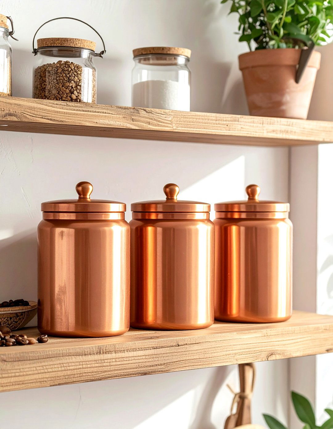 Copper Kitchen Canisters - 30 copper accent kitchen ideas