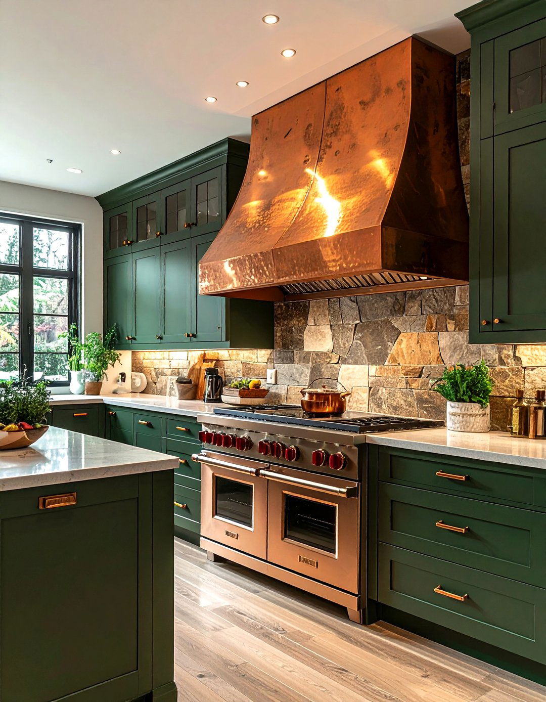 Copper Kitchen Hood - 30 wall-mount hood kitchen ideas