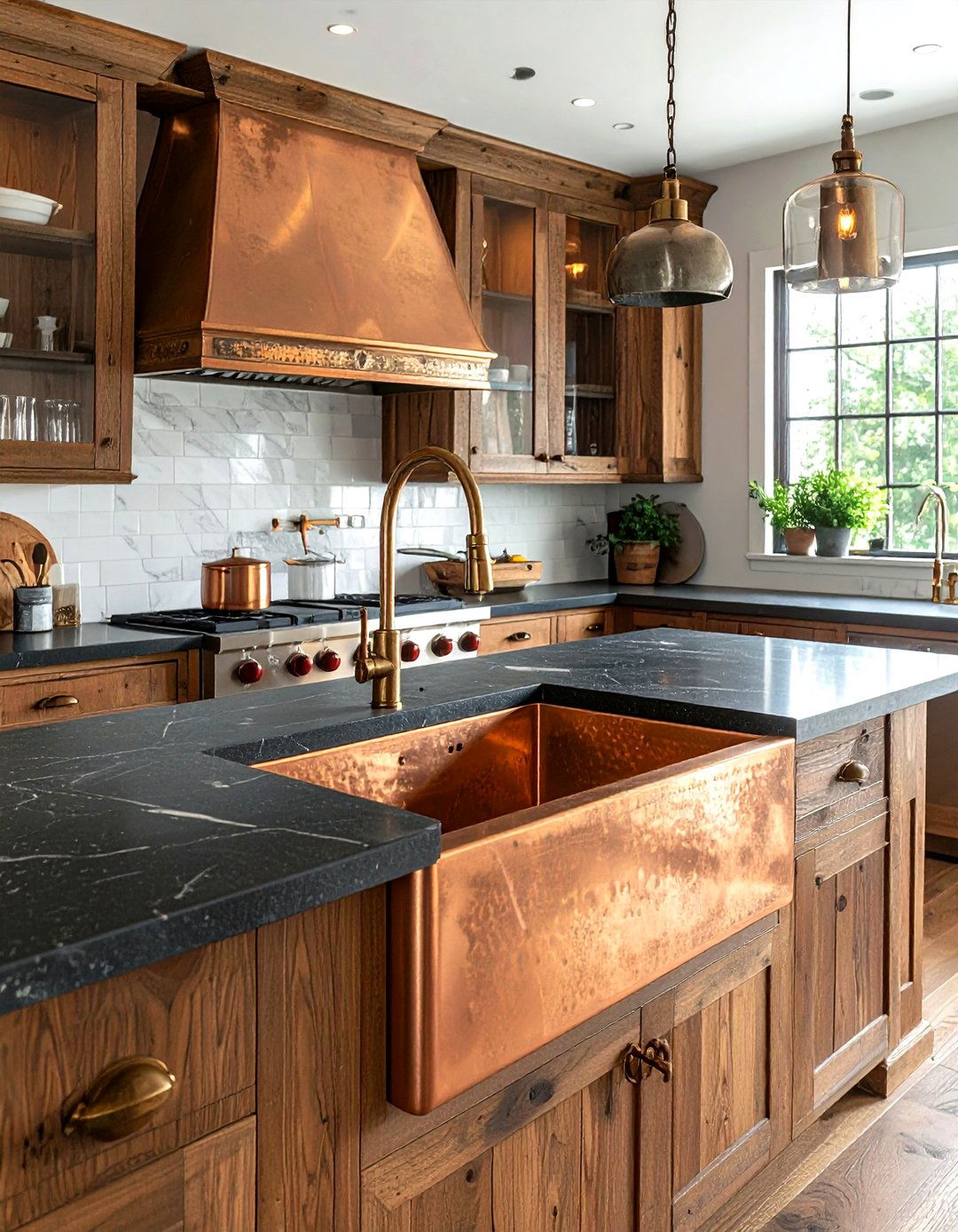 Copper Kitchen Sinks - 30 lodge decor ideas