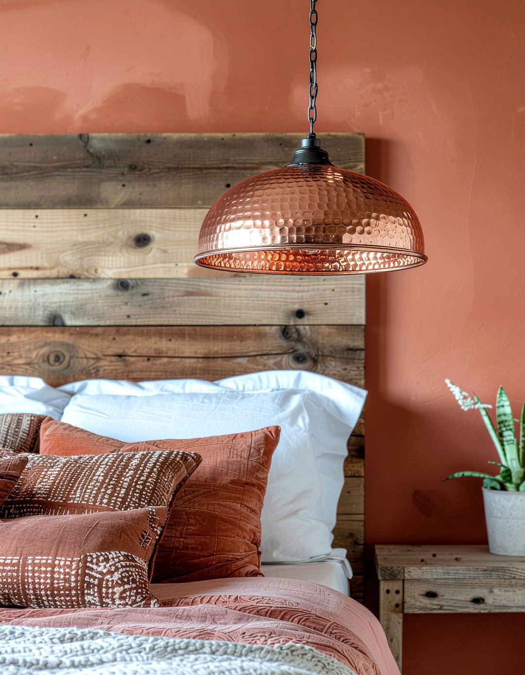 Copper Lighting Fixture - 30 Mexican bedroom ideas