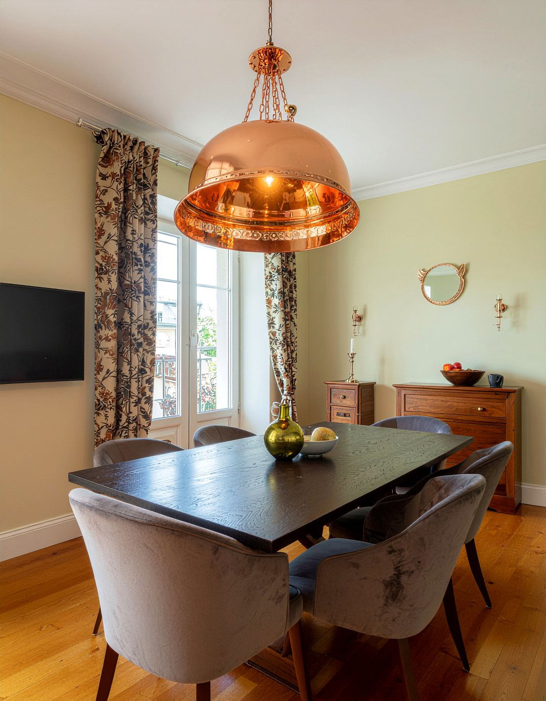 Copper Lighting Fixtures - 30 earthy dining room ideas