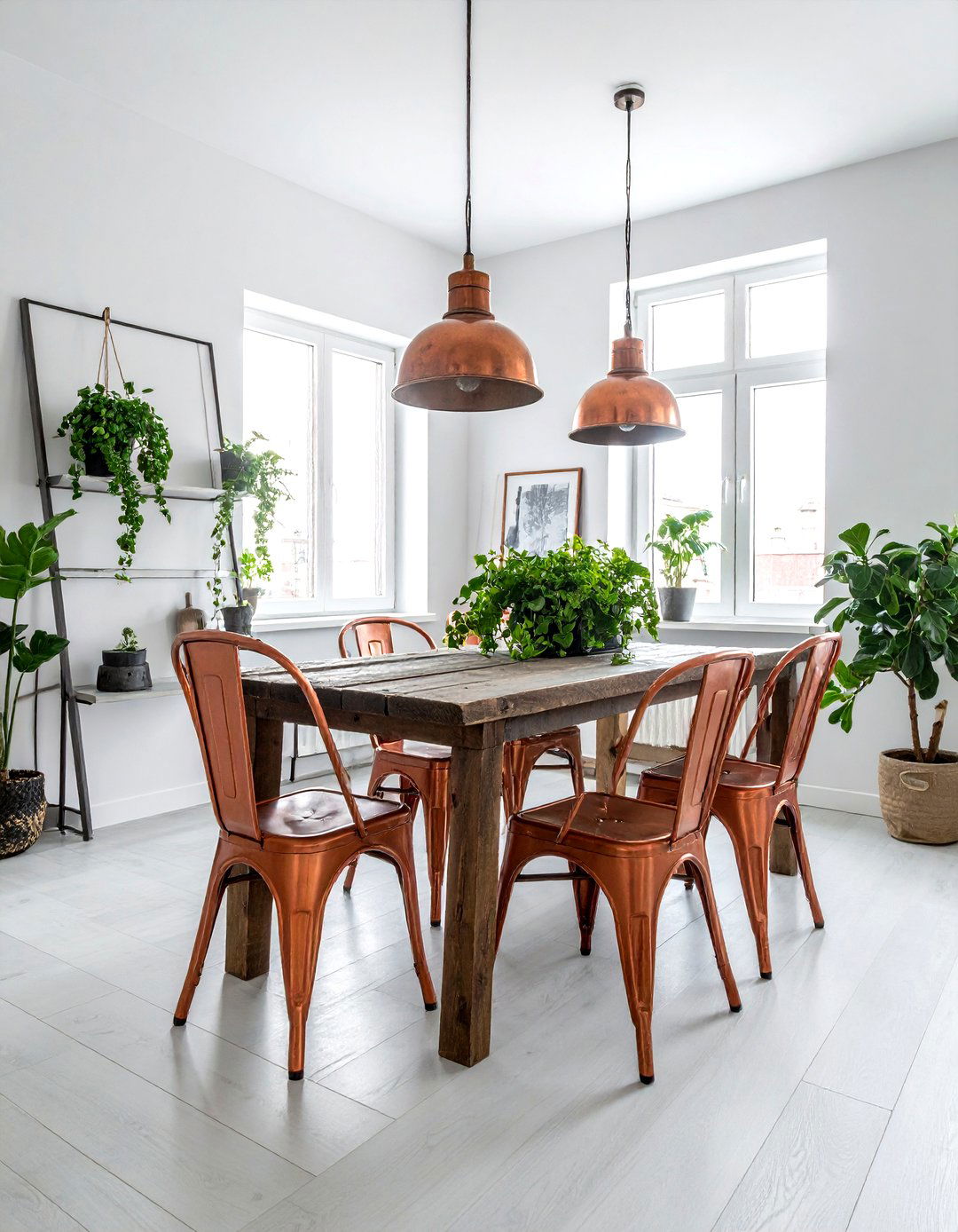 Copper Metal Chair - 30 copper accent dining room ideas