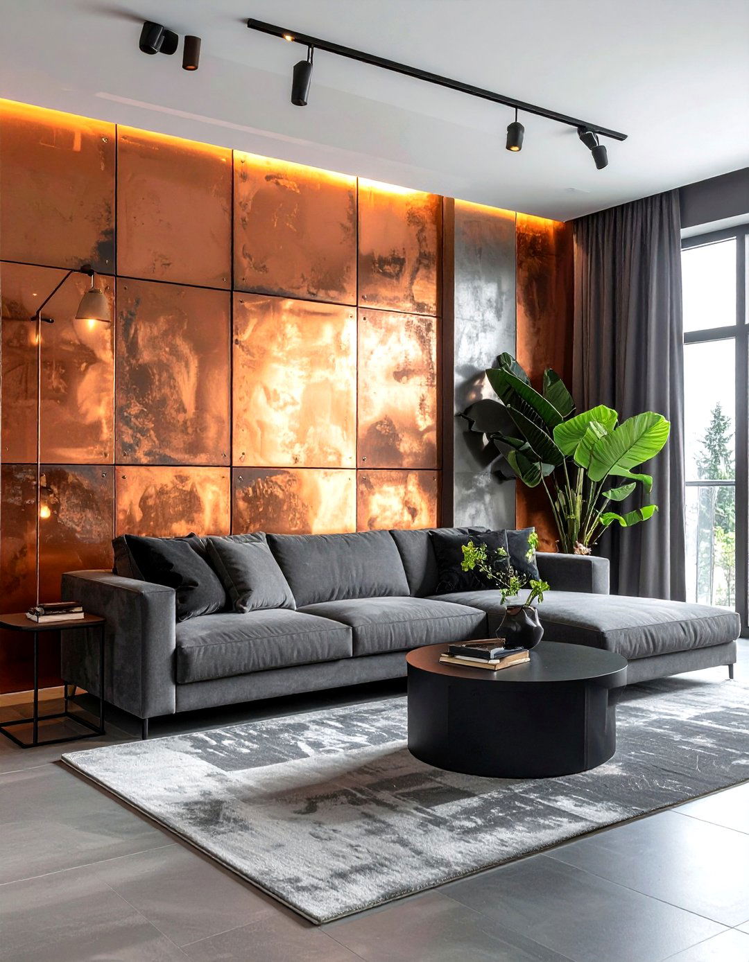 Copper Metallic Wall - 30 accent wall paint ideas