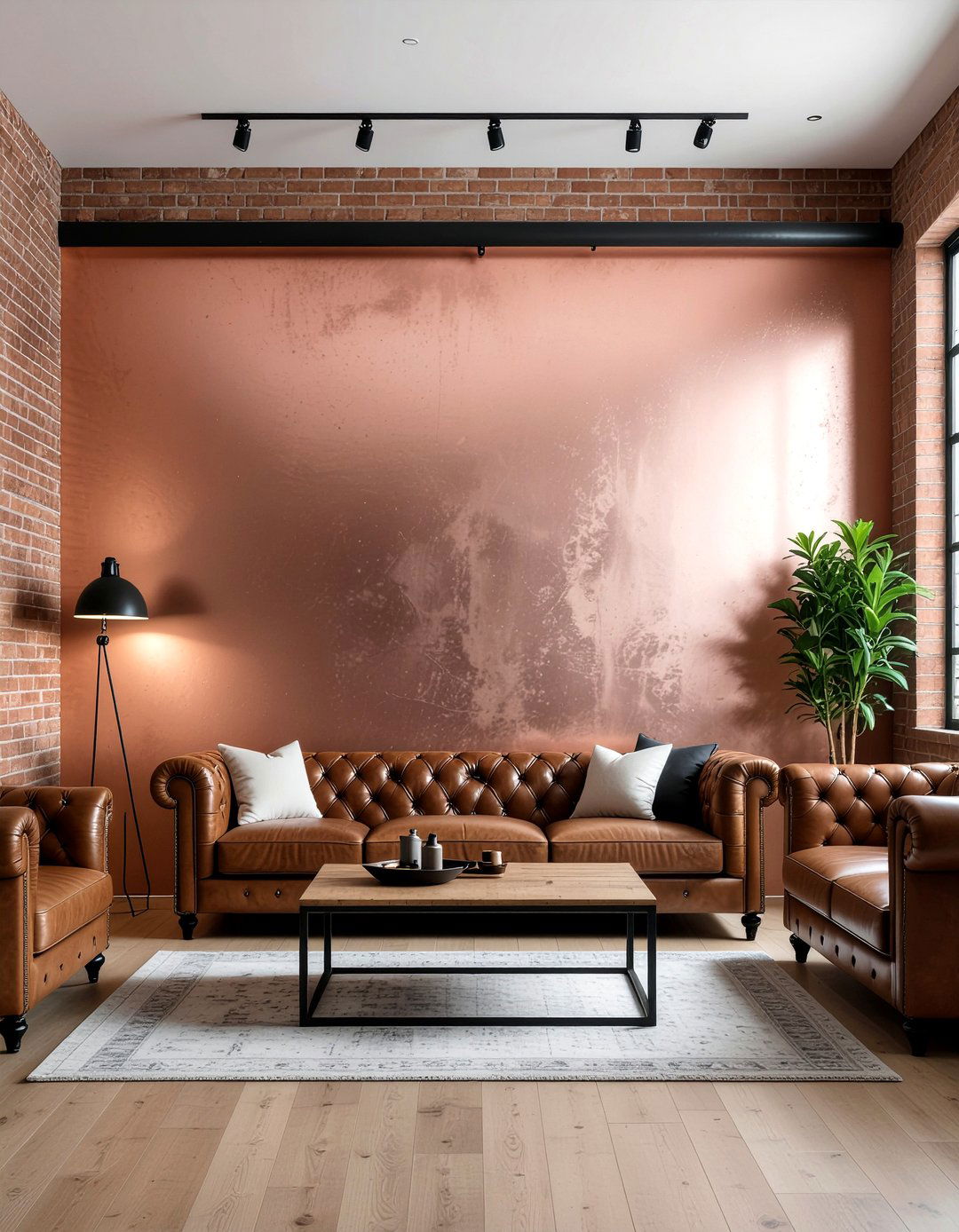 Copper Ombre Wall - 30 living room ombre wall ideas