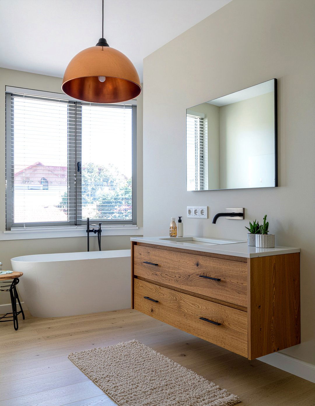 Copper Pendant Light - 30 rust bathroom ideas