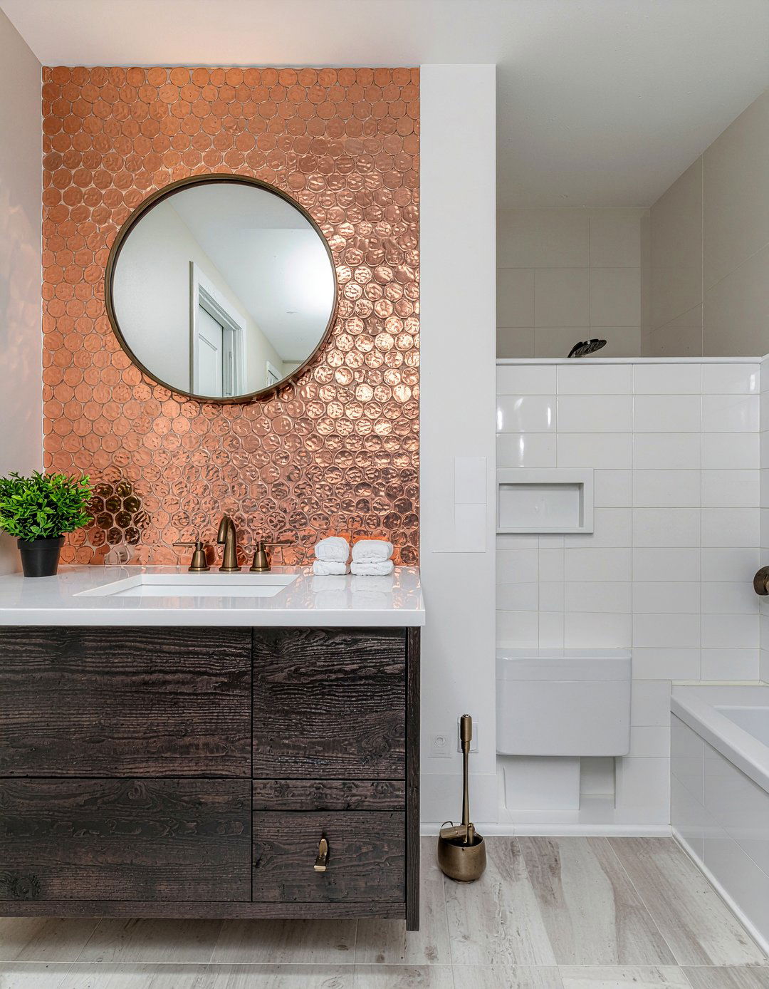 Copper Penny Tile Bathroom - 30 mosaic tile bathroom ideas