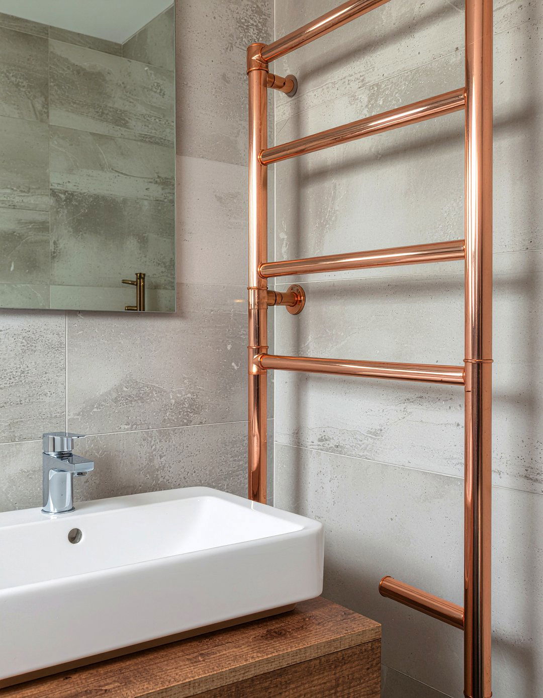 Copper Pipe Fixture - 30 recycled material bathroom ideas