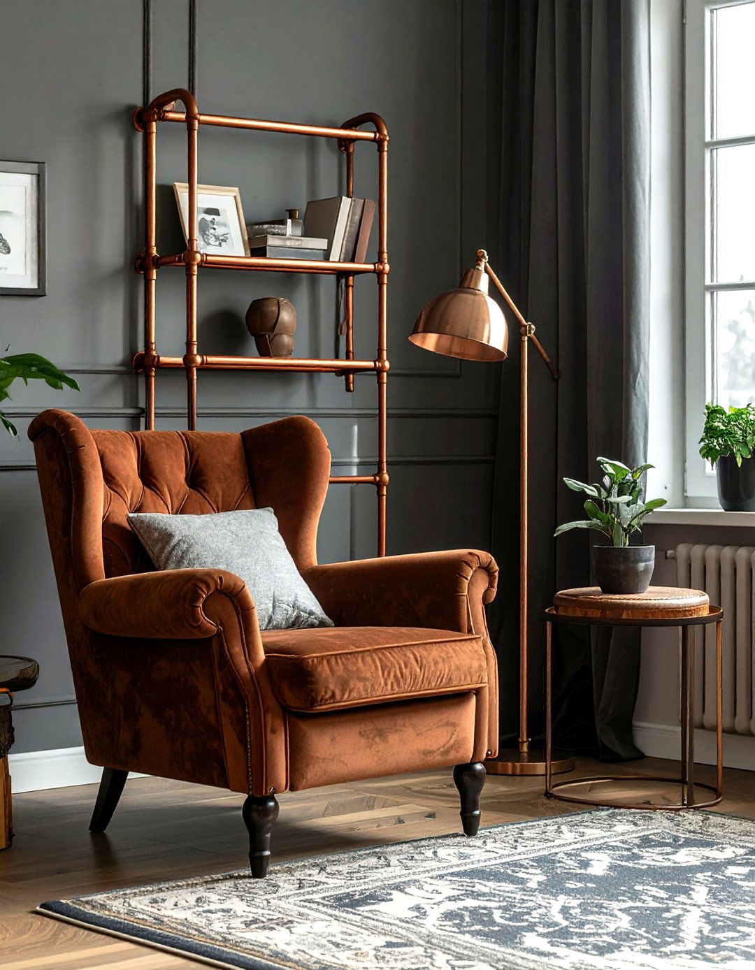 Copper Pipe Magazine Rack - 30 DIY decor ideas