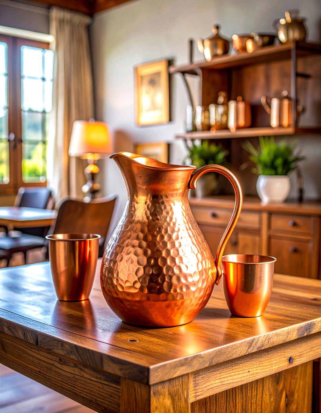 Copper Pitcher Decor - 30 Moroccan dining room ideas