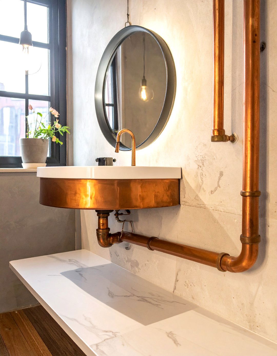 Copper Plumbing - 30 copper bathroom ideas