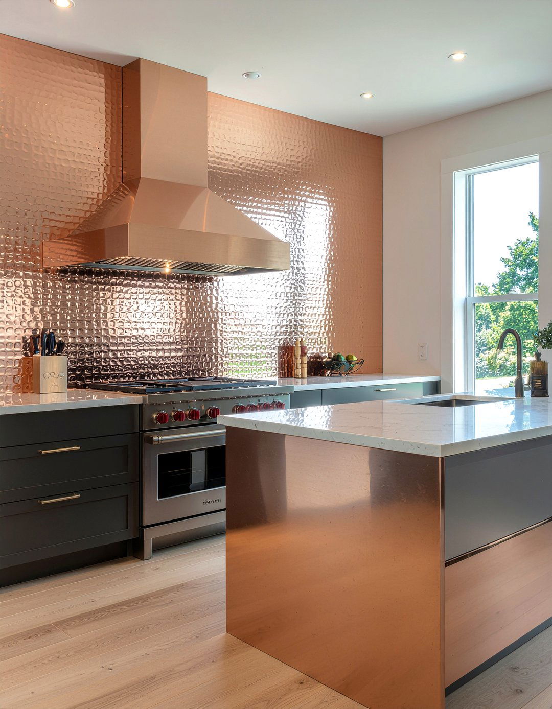 Copper Sheet Kitchen Wall - 30 kitchen accent wall ideas