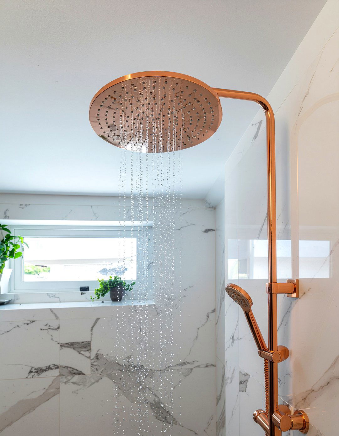 Copper Shower Head - 30 rust bathroom ideas