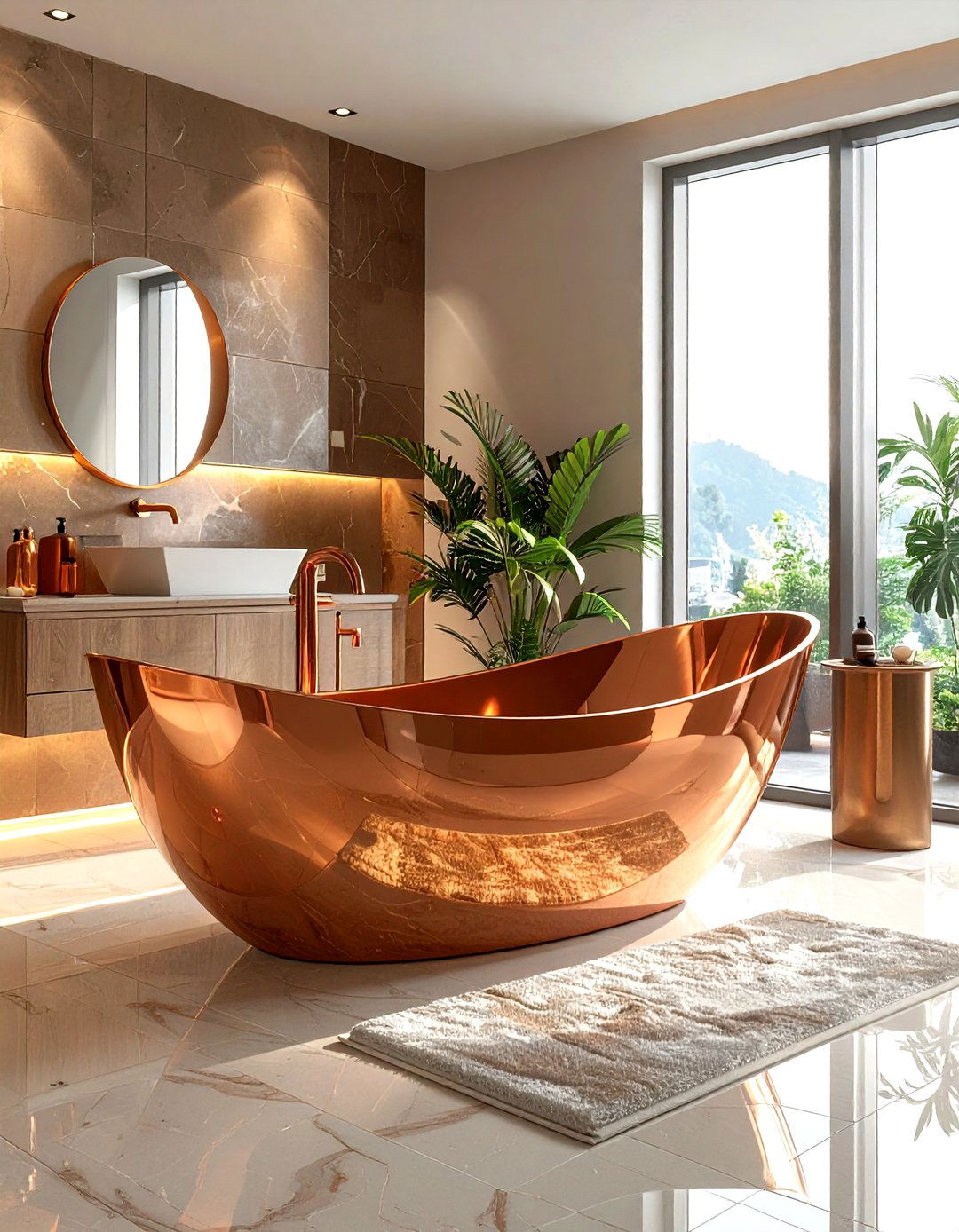 Copper Slipper Bath - 30 copper bathroom ideas