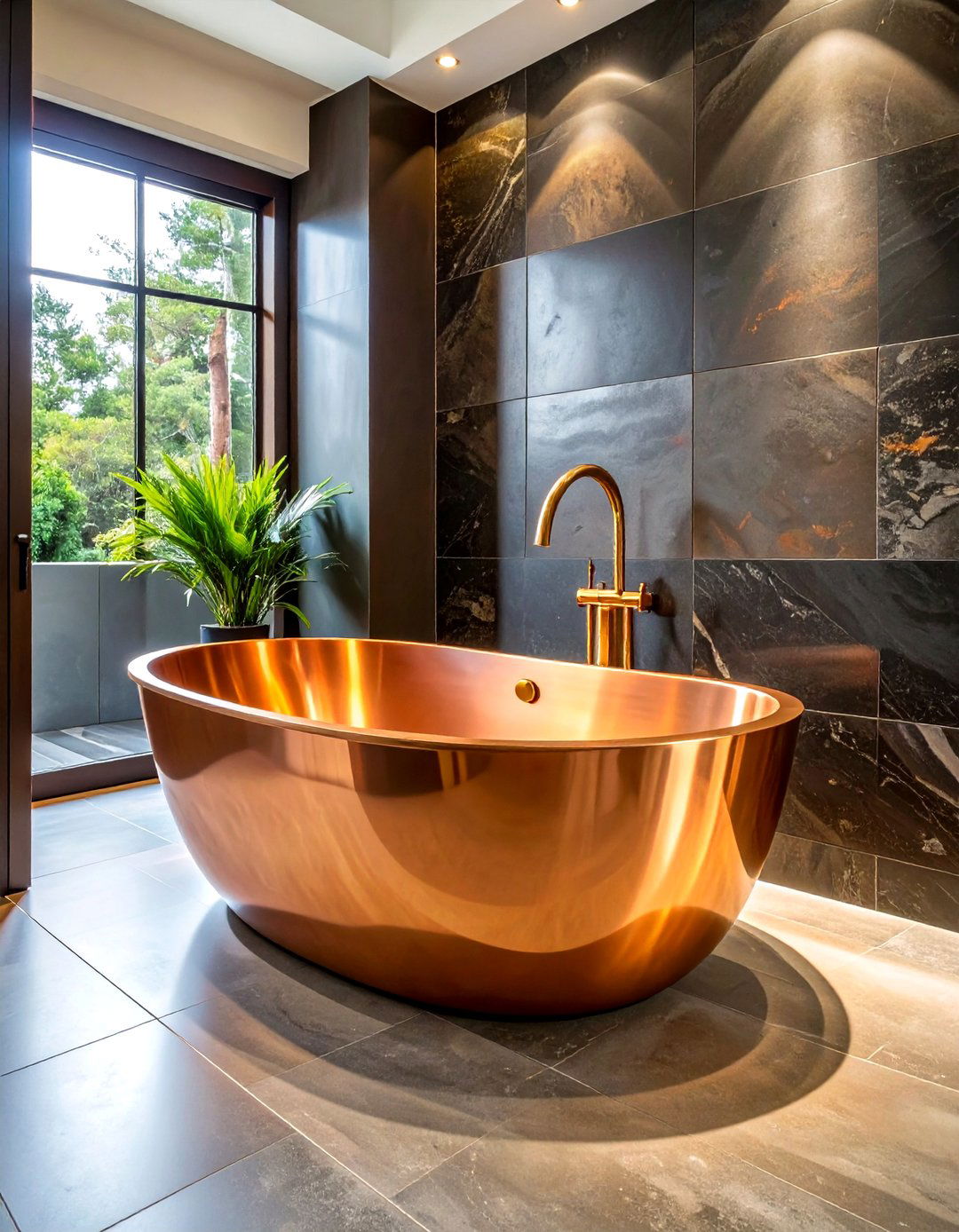 Copper Soaking Tub - 30 one-of-a-kind bathroom ideas