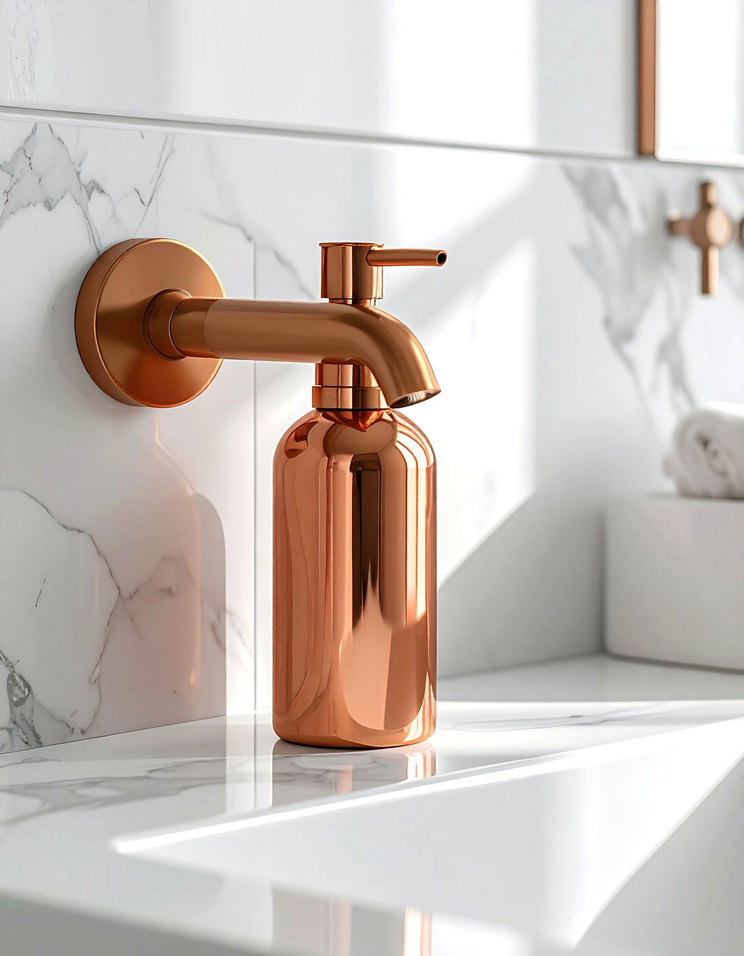 Copper Soap Dispenser - 30 copper accent kitchen ideas