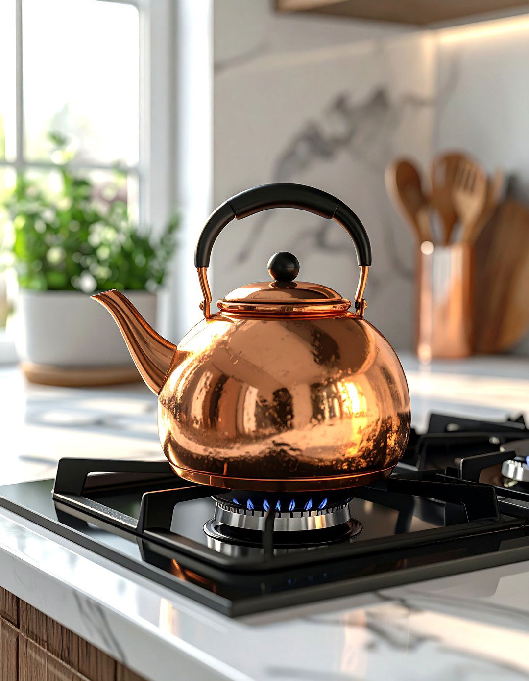 Copper Tea Kettle - 30 copper accent kitchen ideas