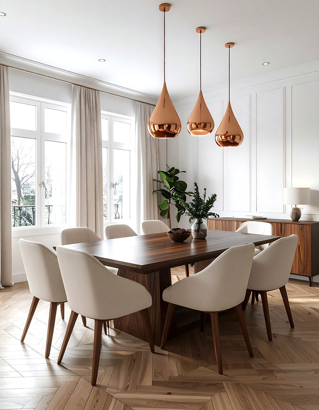 Copper Teardrop Cluster - 30 cluster pendant dining room ideas
