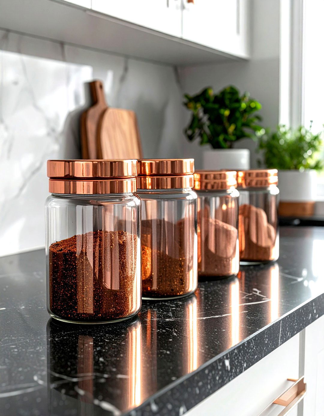 Copper Top Storage Jars - 30 kitchen jar ideas