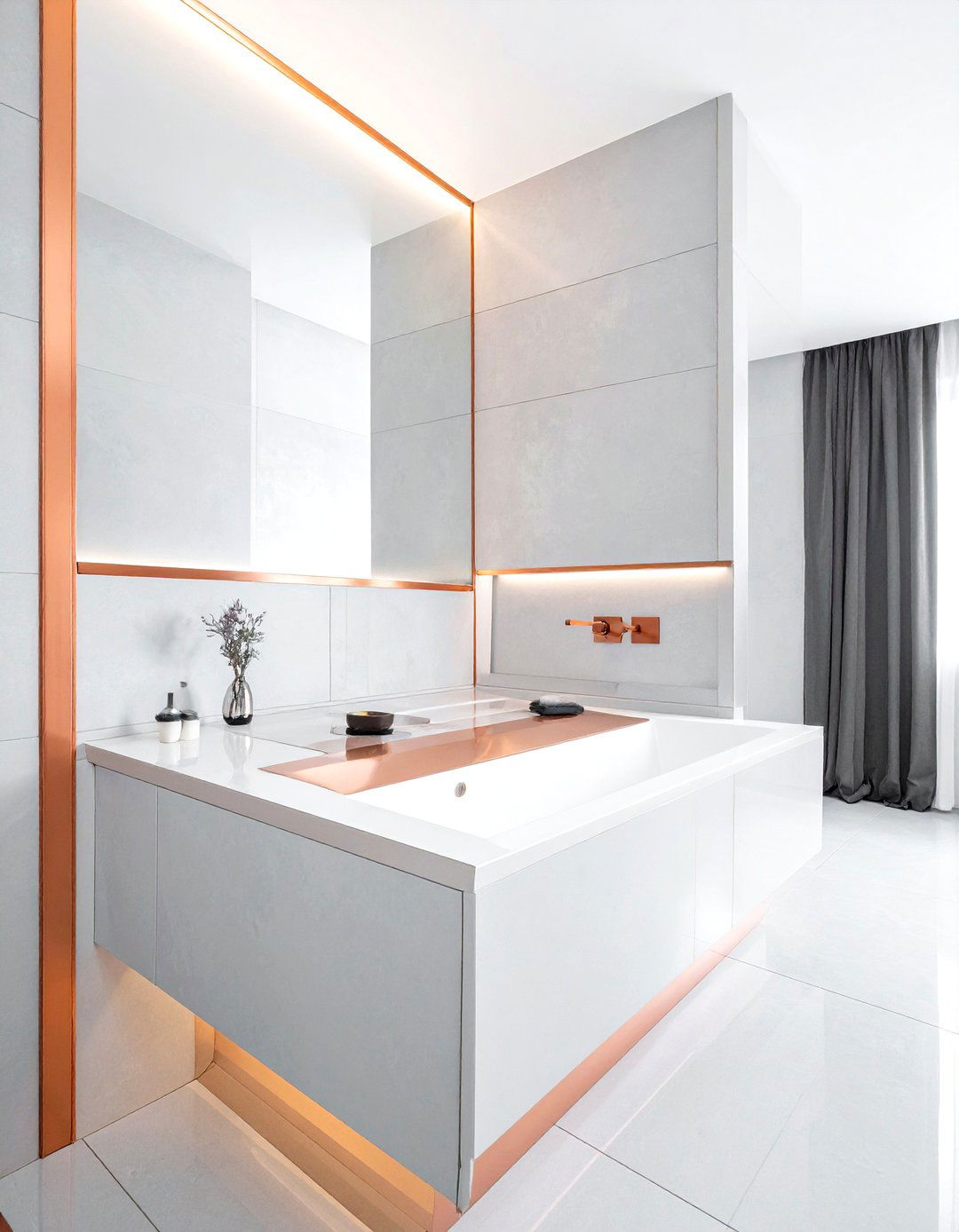 Copper Trim - 30 copper bathroom ideas