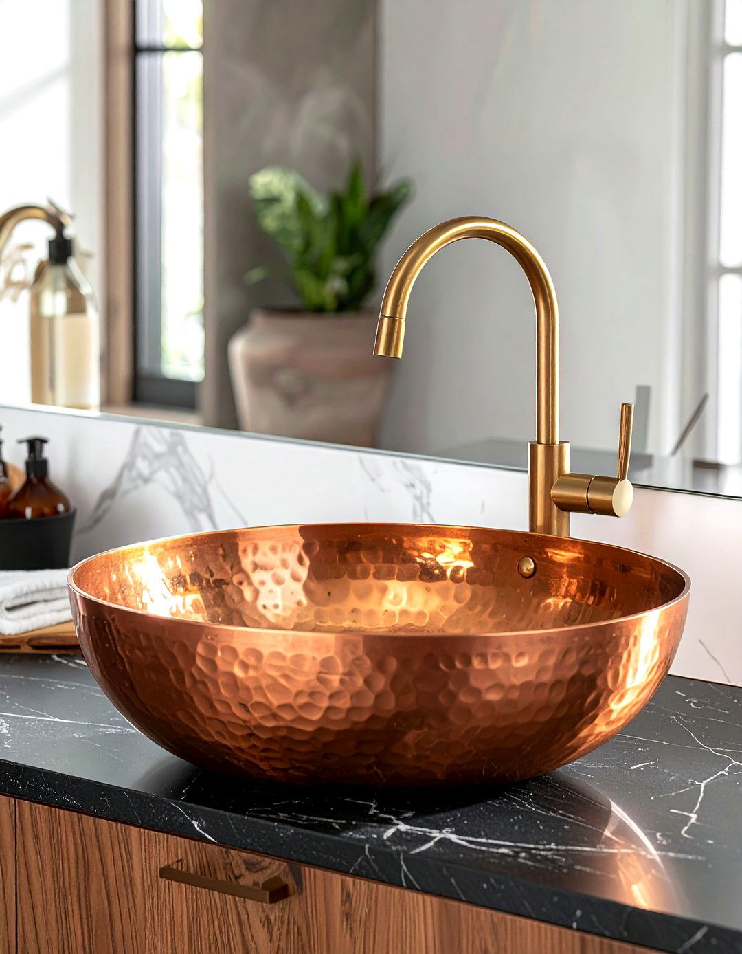 Copper Vessel Sink - 30 Moroccan bathroom ideas