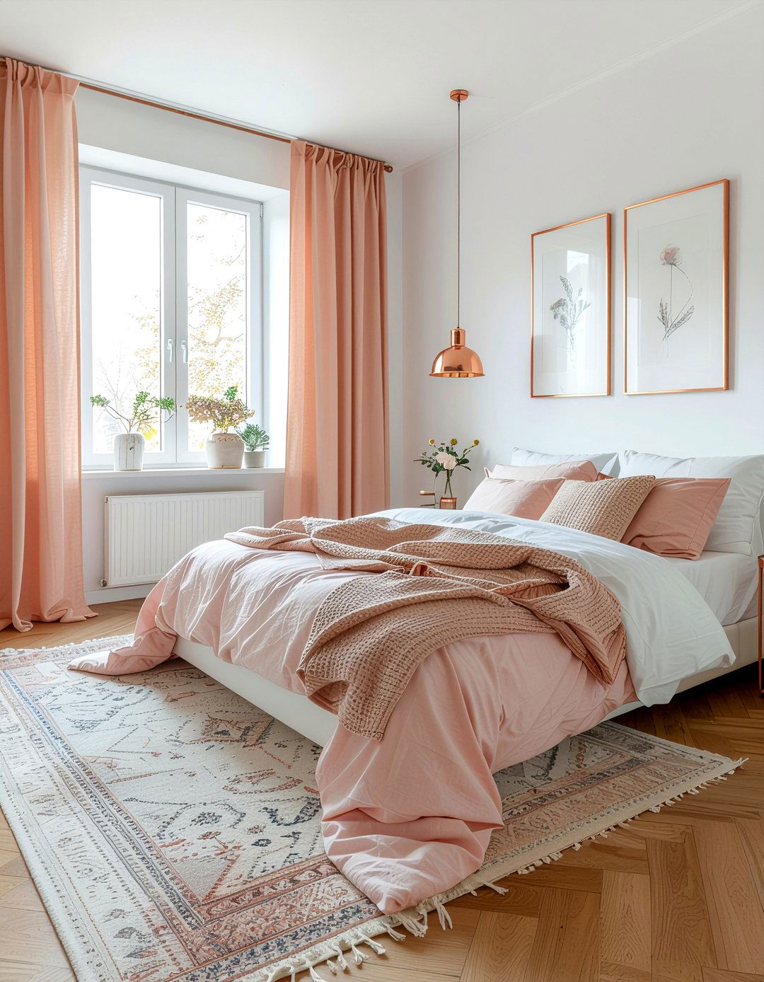 Copper accent bedroom - 30 warm toned bedroom ideas