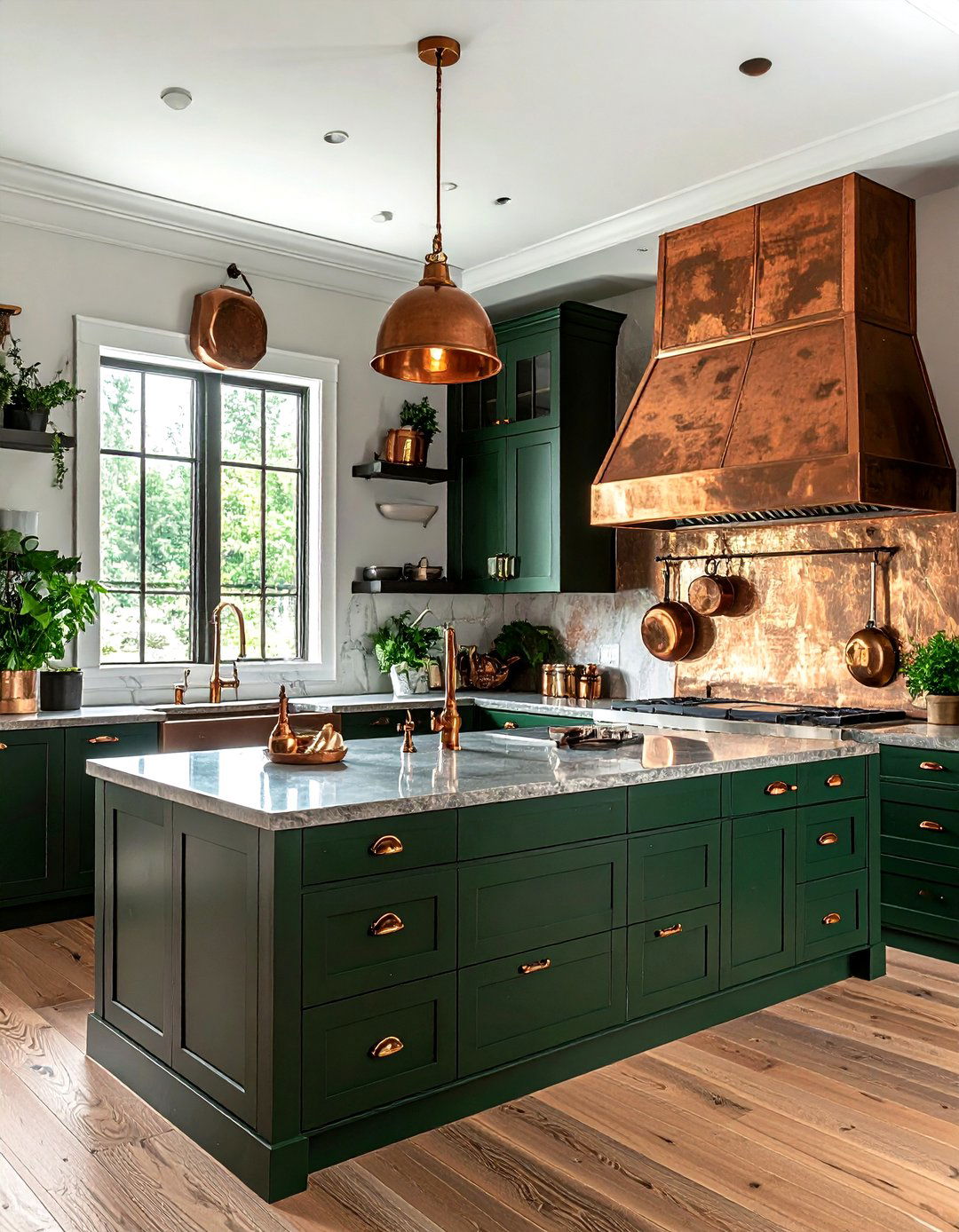 Copper accent kitchen - 30 rustic kitchen ideas