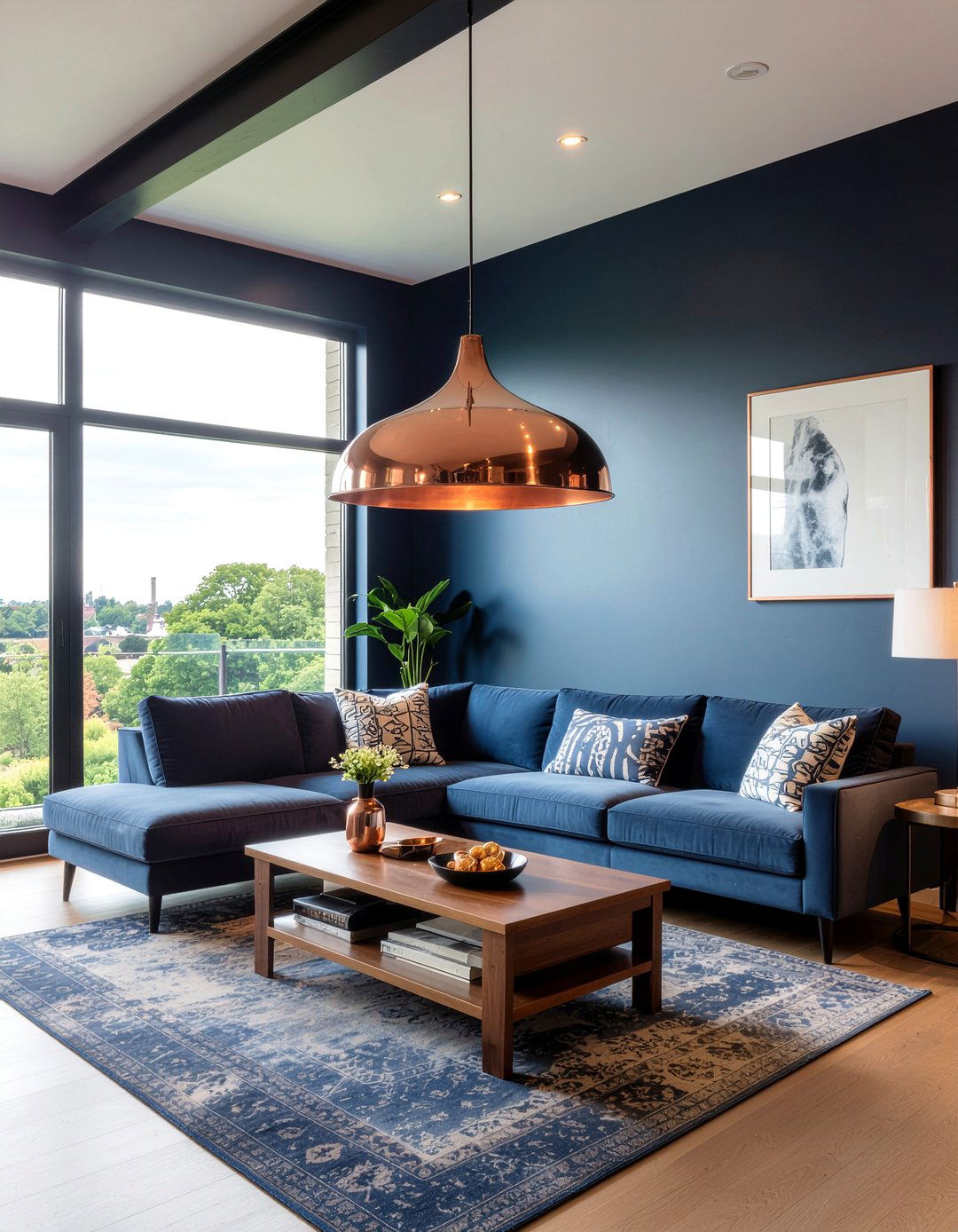 Copper accent living room - 30 warm toned living room ideas