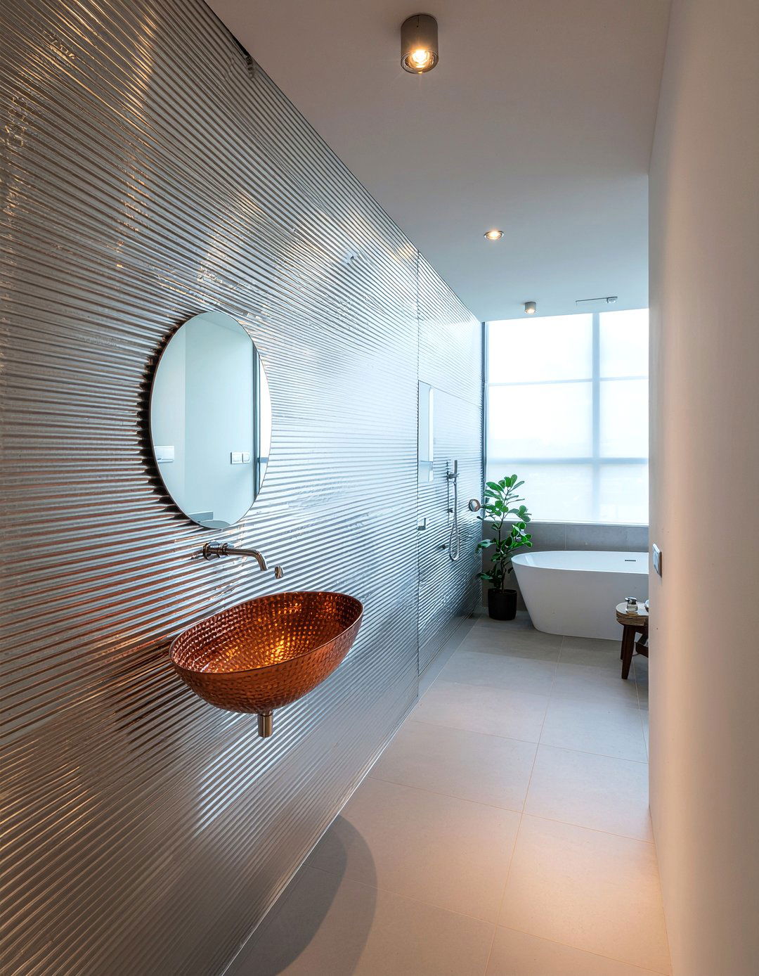Copper and chrome - 30 mixed metal bathroom ideas
