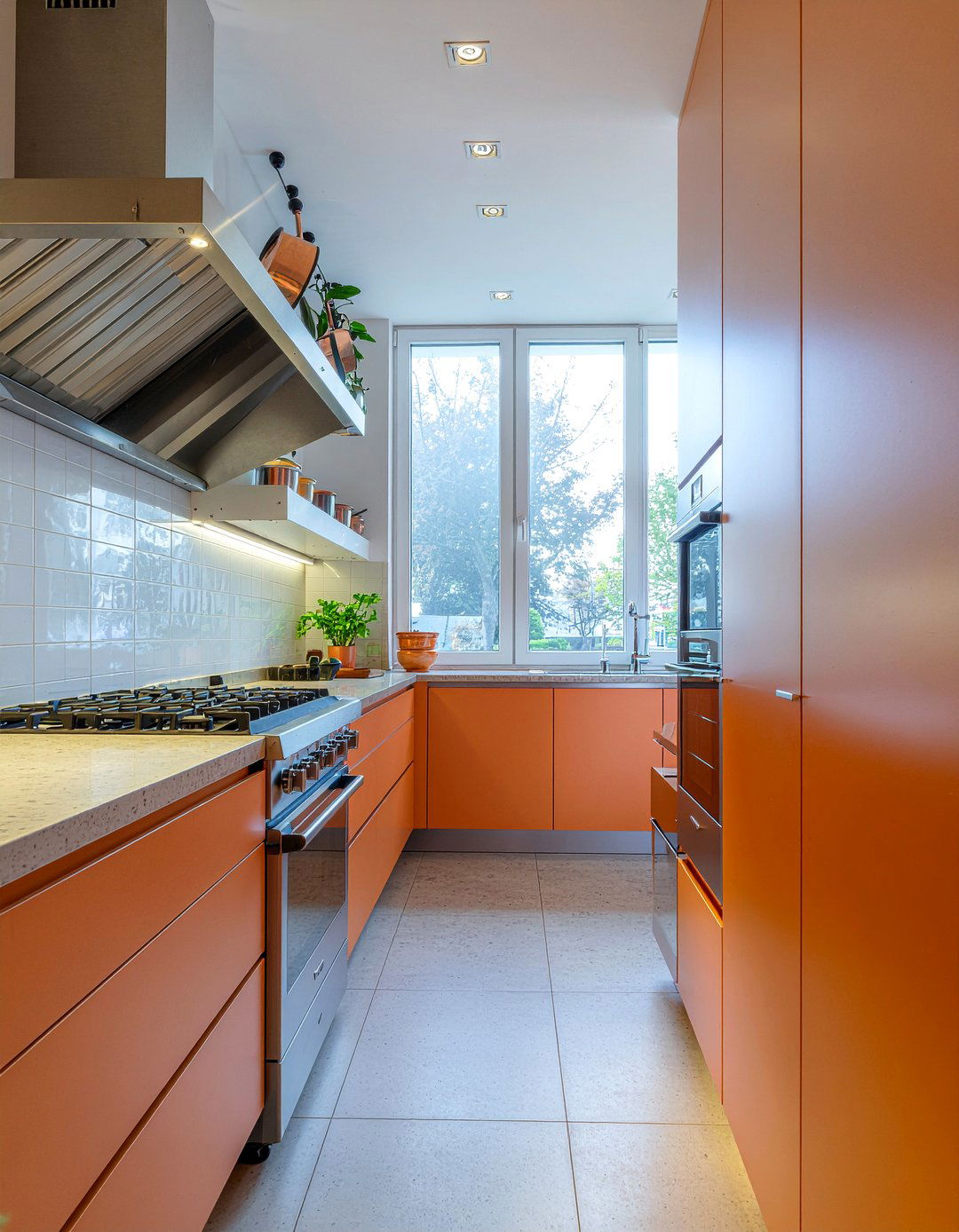 Copper and orange accents - 30 orange kitchen ideas