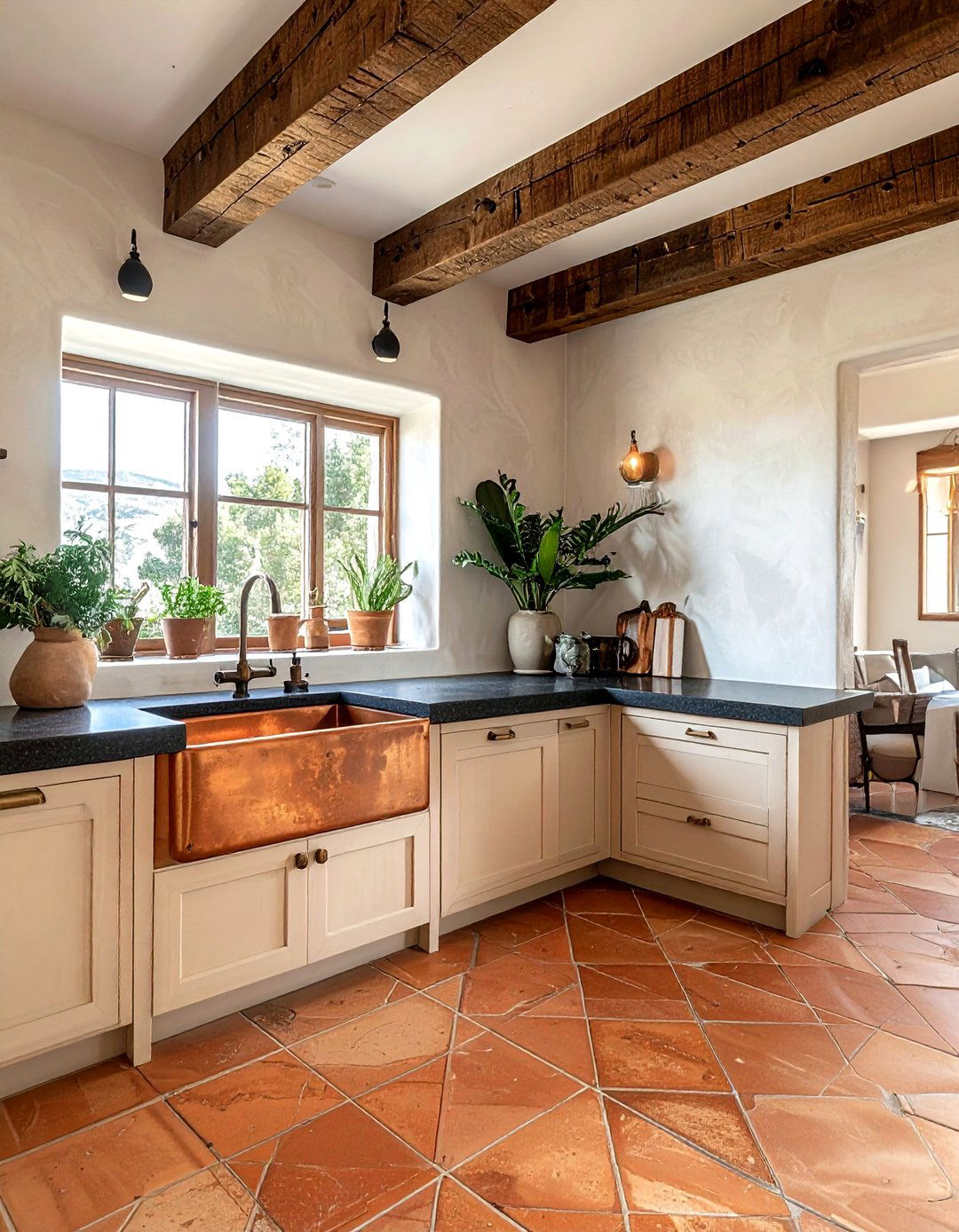 Copper apron front sink - 30 farmhouse sink kitchen ideas